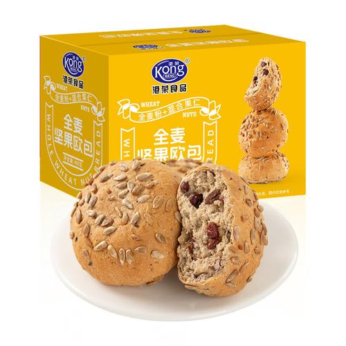 港荣全麦坚果欧包，健康美味新选择，450g*2箱仅29.8元包邮！